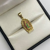 Dije Virgen de guadalupe circones multicolor Oro amarillo 18k 3,15 Gr / 12,5 mm / 3 Cm