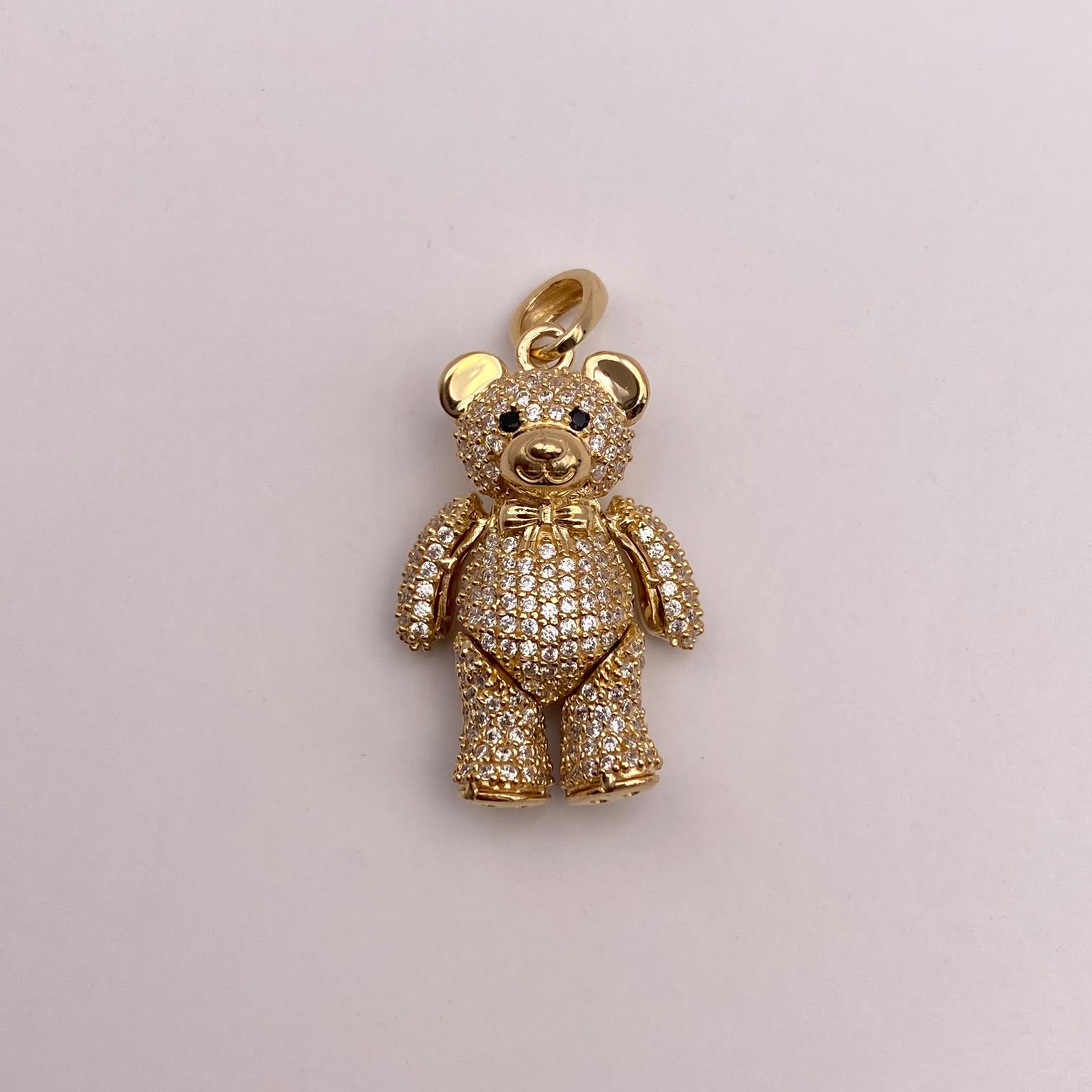 Dije Oso articulado circones blancos Oro amarillo 18k 9,1 Gr / 18,2 mm / 3,4 Cm
