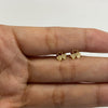 Topos trebol diamantado y circón blanco Oro amarillo 18k 0,8 Gr / 5,4 mm