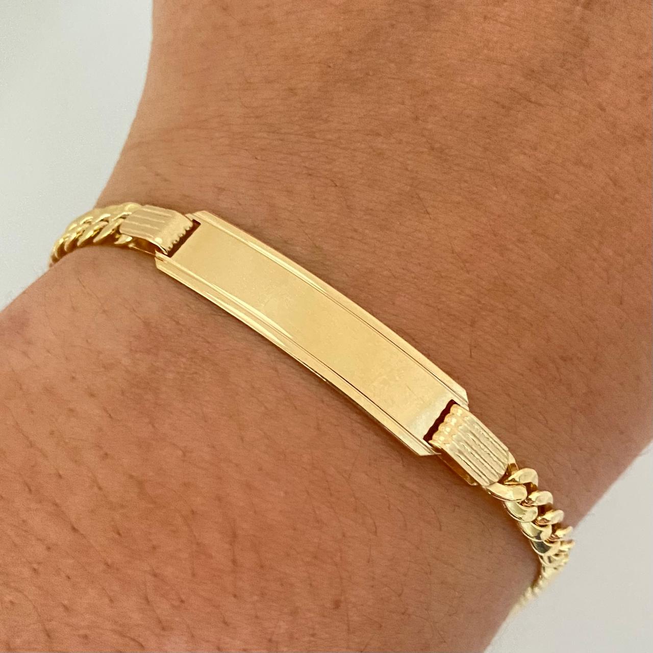 Pulso It cubano placa rectangular Oro amarillo 18k +1 / 7,50 Gr / 7,7 mm / 19,5 Cm