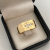 Anillo cruz casting blanco Oro amarillo 18k / Talla 10 1/2 / 7,35 Gr