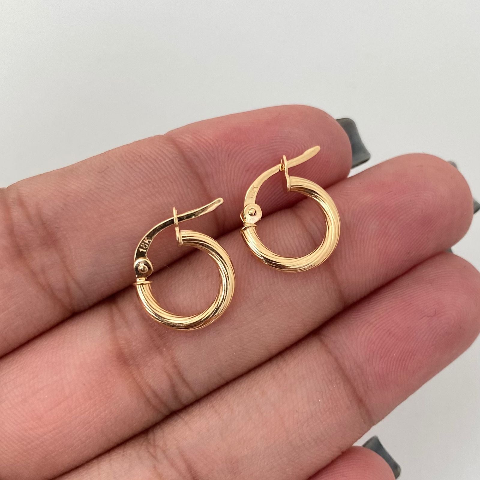 Candonga mini entorchada Oro amarillo 18k 1,05 Gr / 1,6 Cm