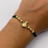 Pulsera tejida Herraje bolsa dinero bolas diamantadas 4mm y 3mm Oro amarillo 18k 0,95 Gr
