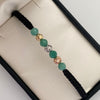 Pulsera tejida Bola Diamantada 6mm + Morrallas Tres oros 18k 0,55 Gr