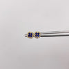 Topos flor circones azul rey y blancos Oro amarillo 18k 0,9 Gr / 6,43 mm
