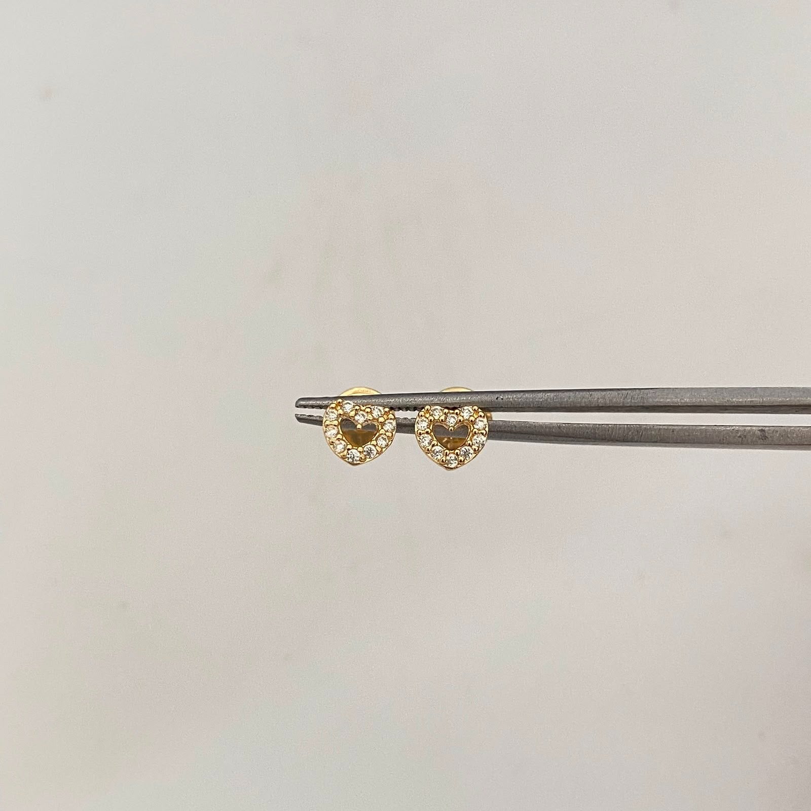 Topos Corazon Silueta Casting Blanco Oro amarillo 18k 0,65 Gr / 5,5 mm