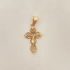 Dije cristo ondas con circones blancos  Oro amarillo 18k 2,85 Gr / 6,4 mm / 3,5 Cm