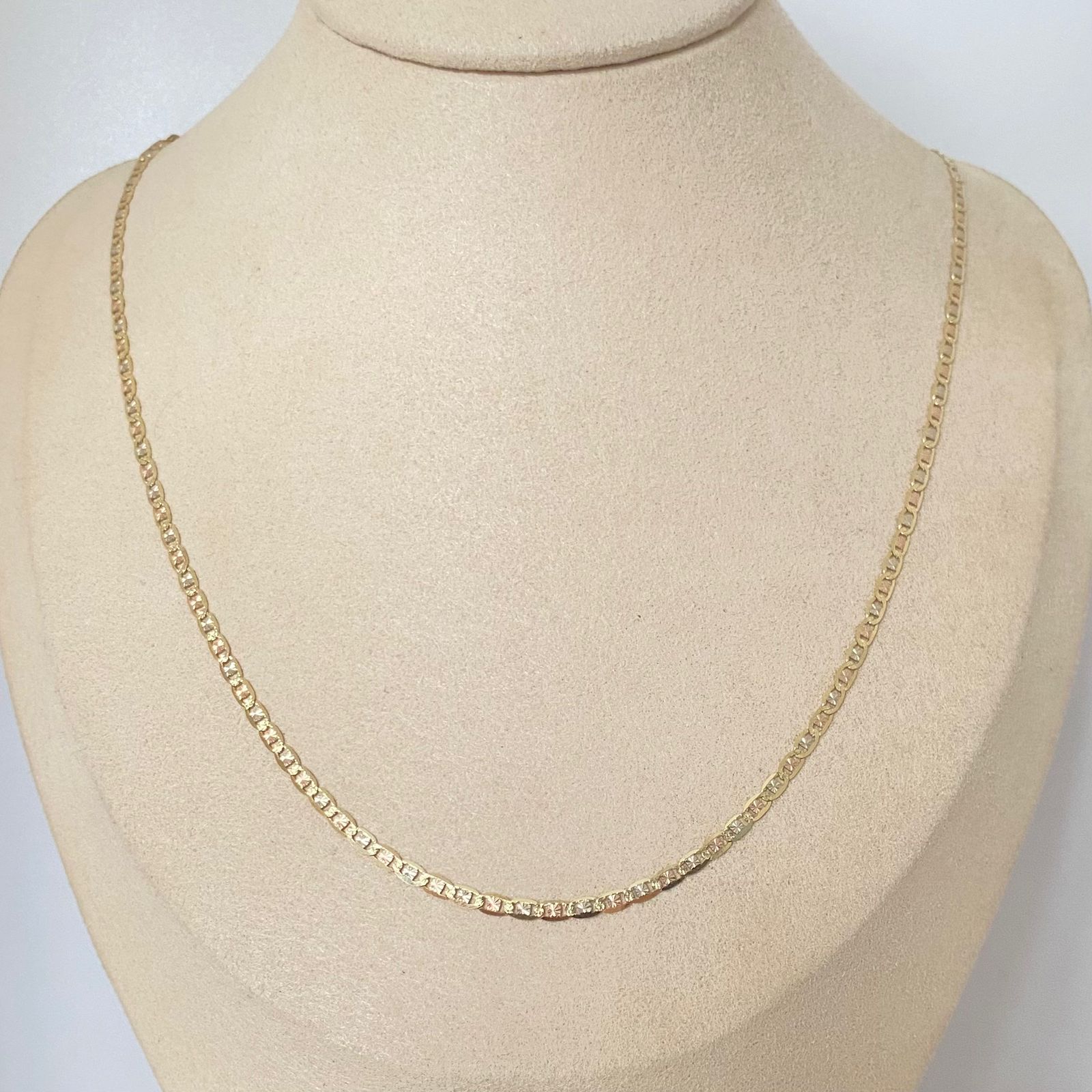 Cadena It plana diamantada Tres oros 18k 5,0 Gr / 2,3 mm / 60 Cm