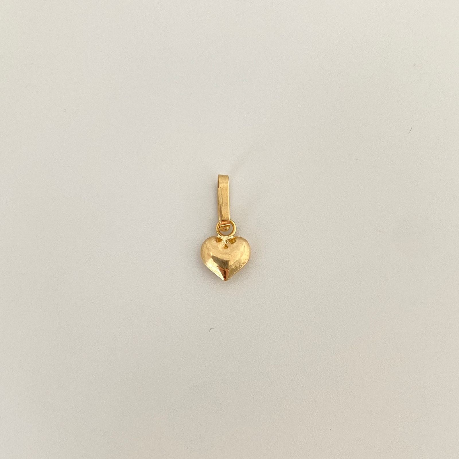 Dije corazón mini inflado Oro amarillo 18k 0,35 Gr / 1,5 Cm