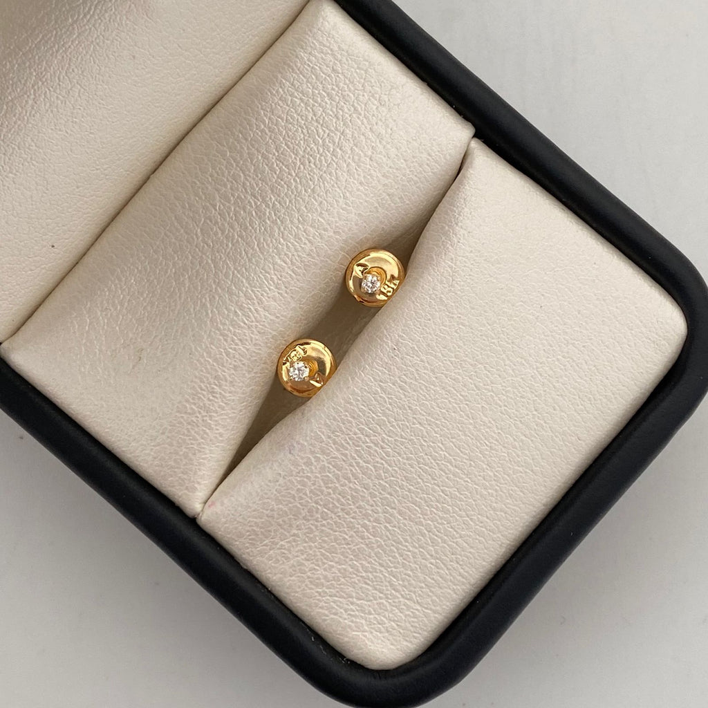 Topos con diamante de 0,33ct  Oro amarillo 18k 0,4 Gr / 1,81 mm