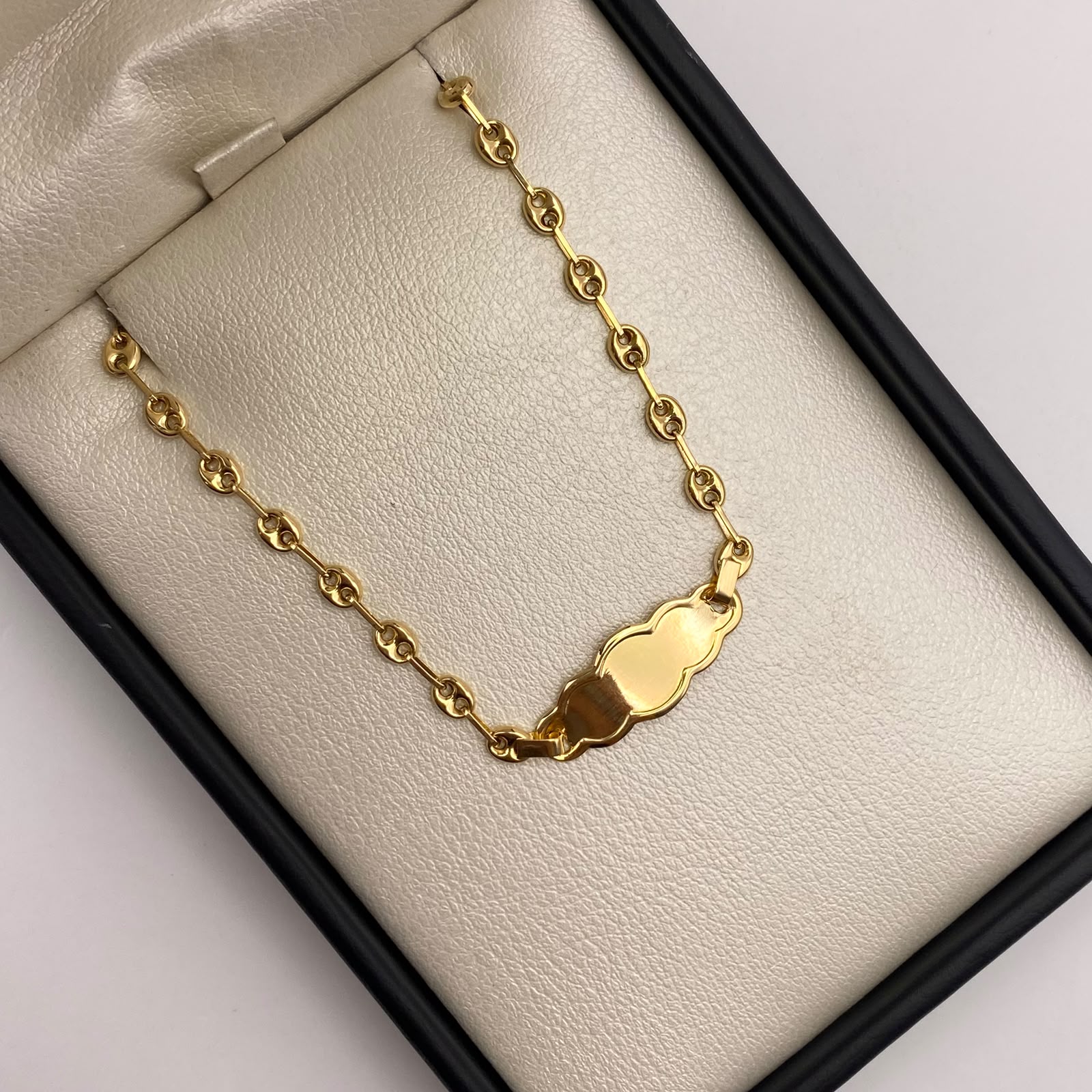 Pulso bebé gc placa nube Oro amarillo 18k 2,07 Gr / 3,2 mm / 16 Cm Broche 0,20
