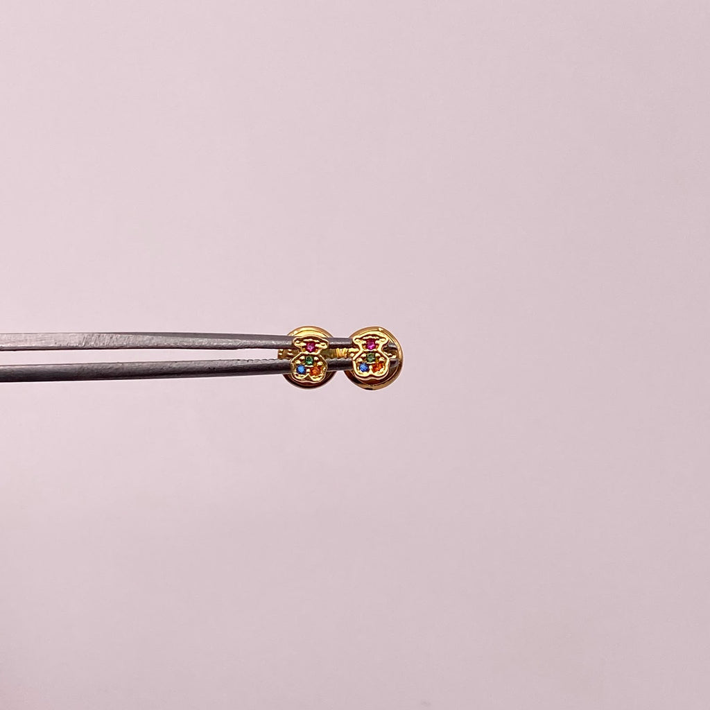 Topos Oso th multicolor Oro amarillo 18k 0,55 Gr / 3,4 mm