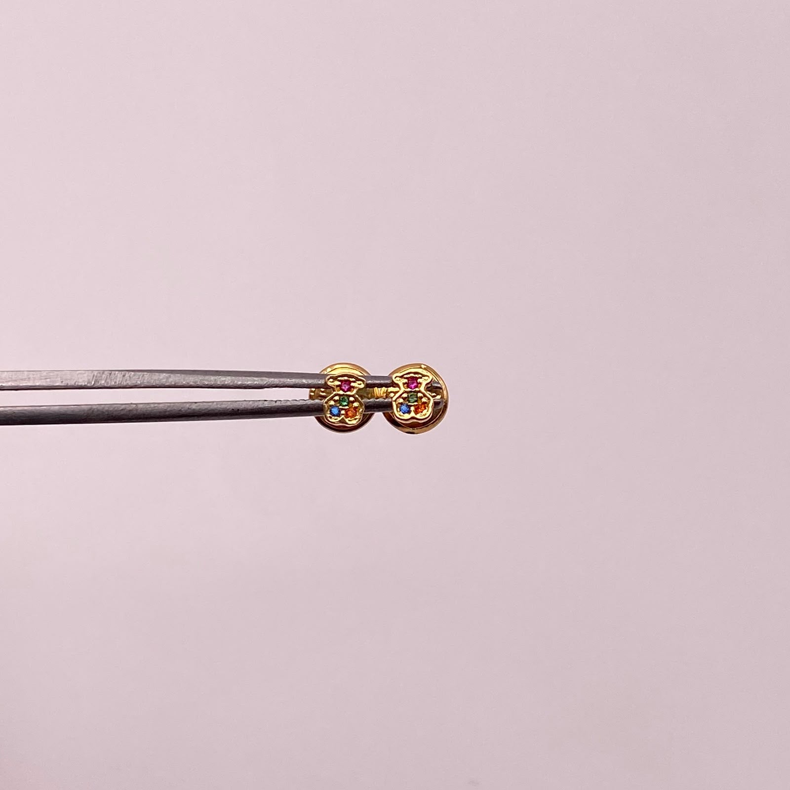Topos Oso th multicolor Oro amarillo 18k 0,55 Gr / 3,4 mm