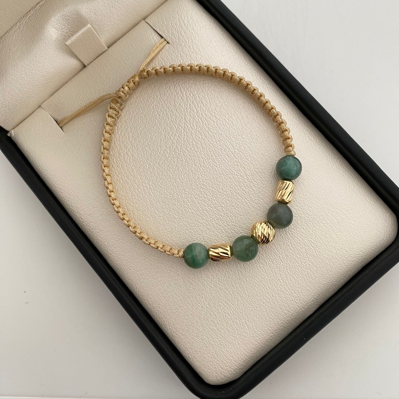 Pulsera tejida balin #6 diamantando, cilindros diamantados y 4 morrallas 6 mm Oro amarillo 18k 0,6 Gr