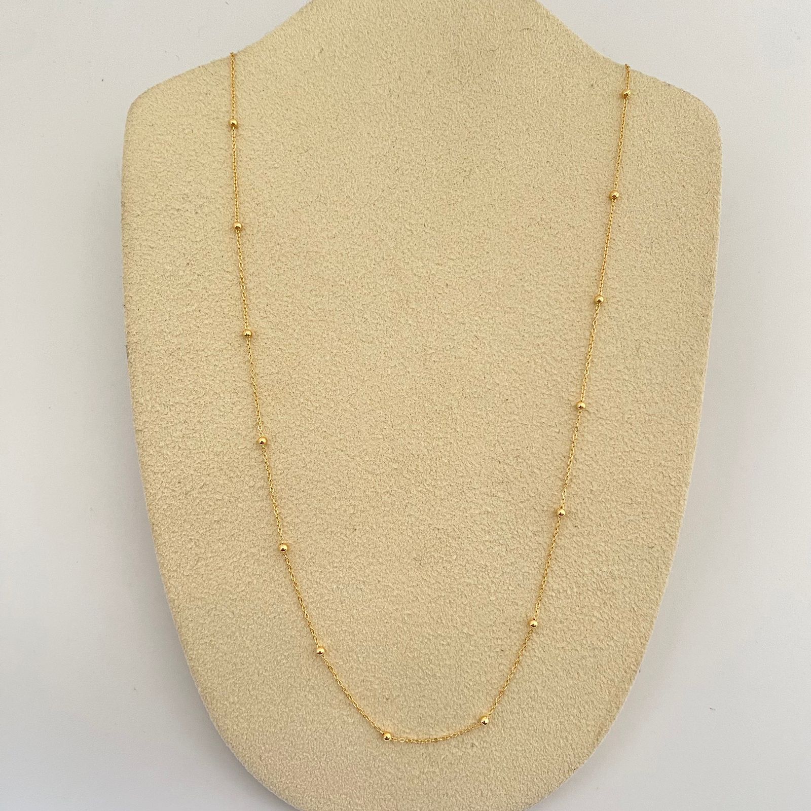 Cadena It aro seguido con balines lisos  Oro amarillo 18k +4 / 1,3 Gr / 1,6 mm / 50 Cm