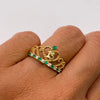 Anillo 15 Casting verde Oro amarillo 18k / Talla 7 / 2,45 Gr