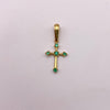 Dije cruz esmeraldas Oro amarillo 18k 0,5 Gr / 9,5 mm / 2 Cm