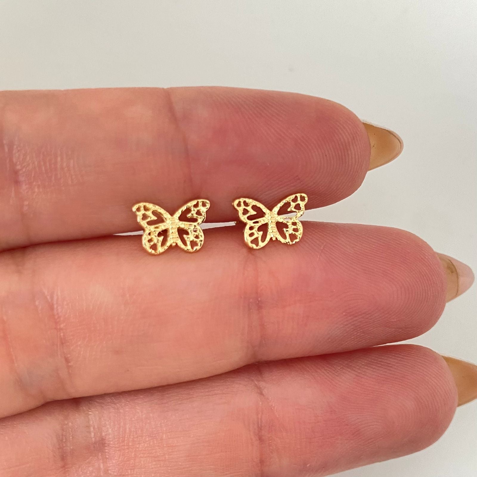 Topos mariposa diamantada Oro amarillo 18k 0,85 Gr / 8,7 mm