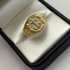 Anillo Ancla Oro amarillo 18k / Talla 10 / 3,15 Gr / 4,3 mm