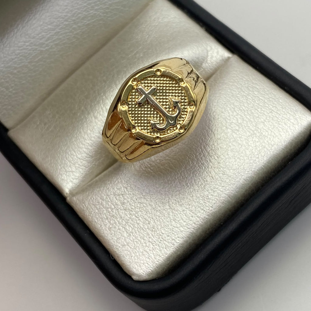Anillo Ancla Oro amarillo 18k / Talla 10 / 3,15 Gr / 4,3 mm