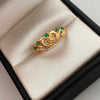 Anillo 15 Castin Verde y Blanco Oro amarillo 18k / Talla 7 / 2,15 Gr