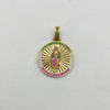 Dije virgen guadalupe ovalado circones multicolor Oro amarillo 18k 5,20 Gr / 22,10 mm / 3 Cm