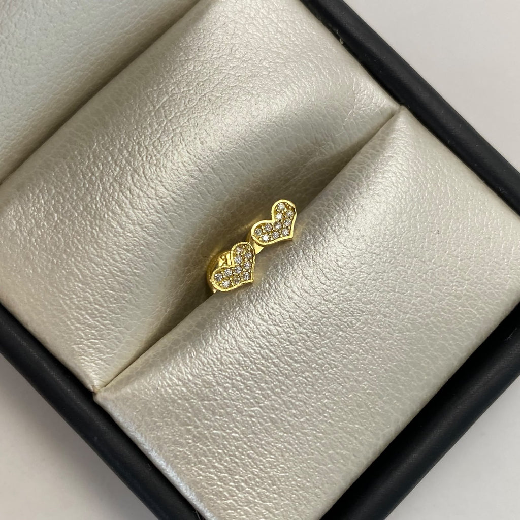 Topos corazon circones blancos Oro amarillo 18k 0,6 Gr / 5,5 mm