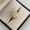 Anillo Troquel pato diamantado Oro amarillo 18k / Talla 11 1/2 / 3 Gr / 5 mm