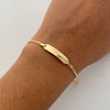 Pulso bebé It Cubana Placa Oro amarillo 18k 2,2 Gr / 2,4 mm / 15,4 Cm