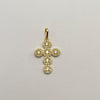 Dije Cruz Circones Blancos Oro amarillo 18k 2,3 Gr / 17,4 mm / 3,2 Cm