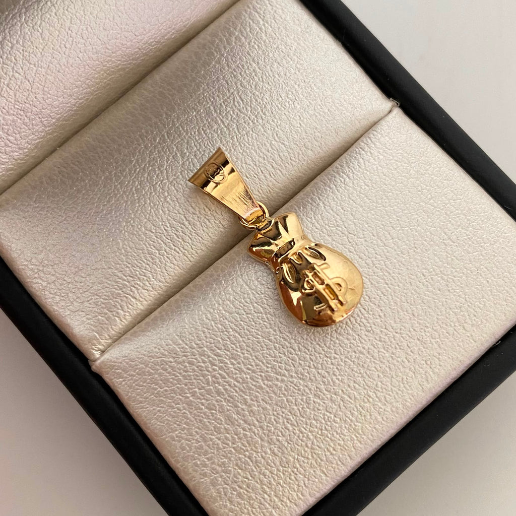 Dije Bolsa de Valores Oro amarillo 18k 0,75 Gr / 8,2 mm / 2,2 Cm