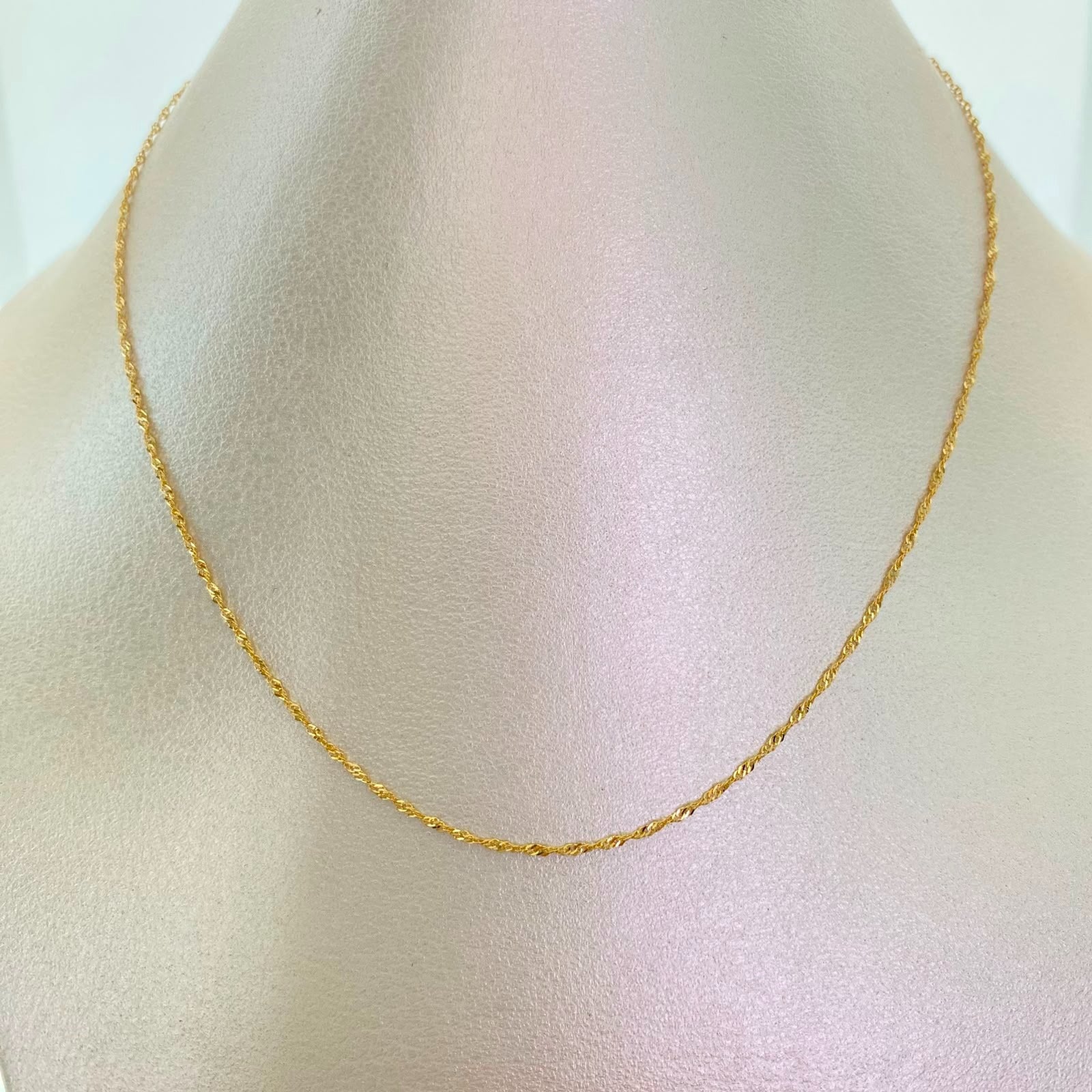 Cadena It Mini Singapur Oro amarillo 18k +1 / 1,3 Gr / 1,2 mm / 50 Cm