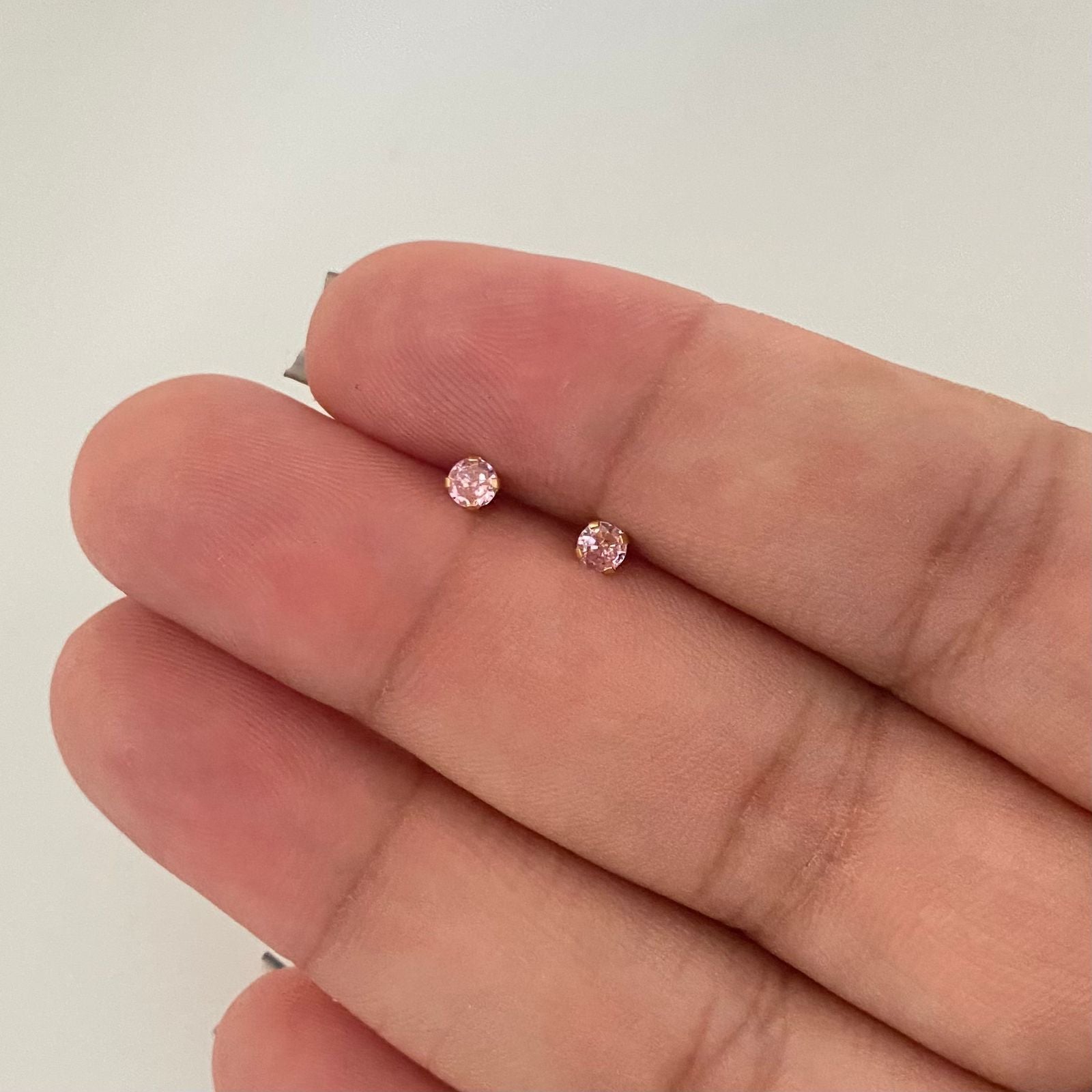 Topos circon rosa (Joya) Oro amarillo 18k 0,50 Gr / 3,0 mm