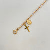 Pulso It balines diamantados cruz y virgen milagrosa Tres oros 18k +4 / 3,6 Gr / 2,0 mm / 18 Cm