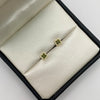 Topos flor circones verde militar y blancos Oro amarillo 18k 0,9 Gr / 6,43 mm