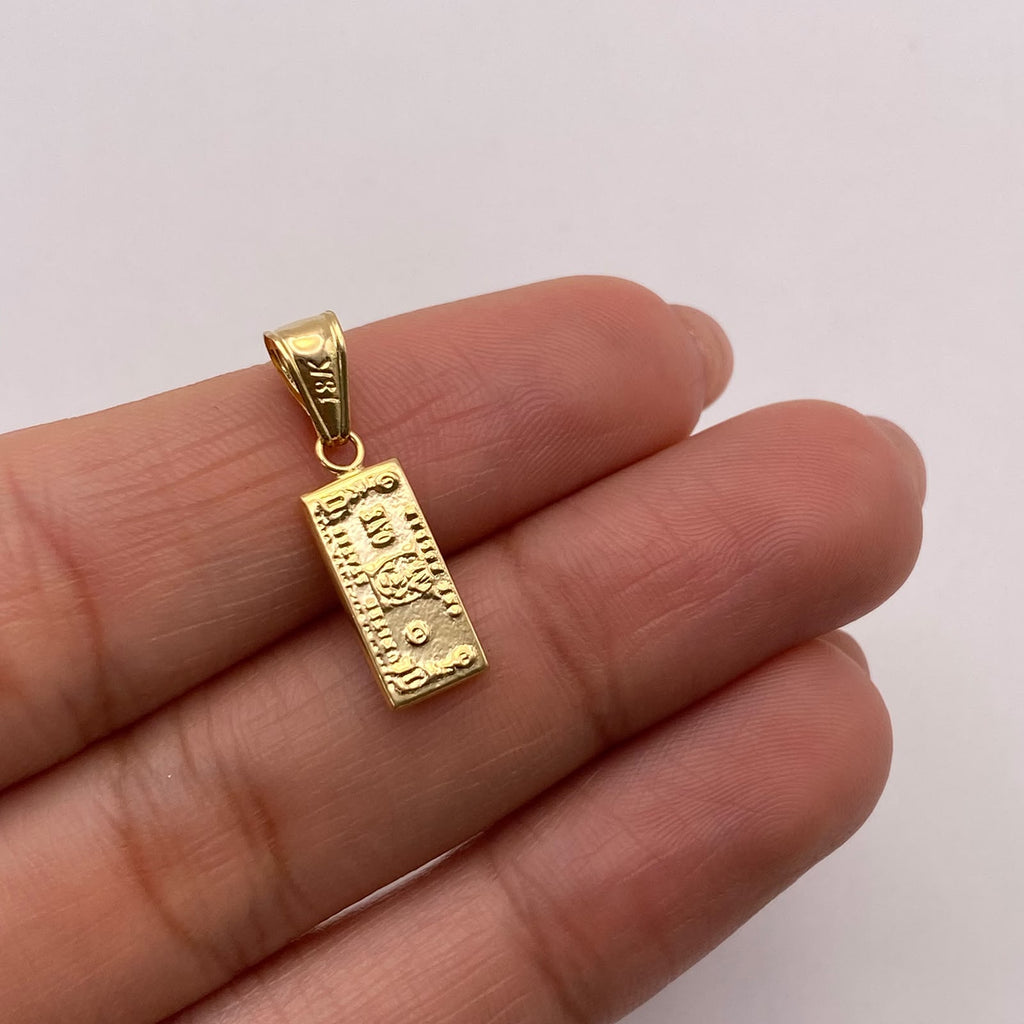 Dije Dolar Oro amarillo 18k 0,65 Gr / 6,5 mm / 2,3 Cm