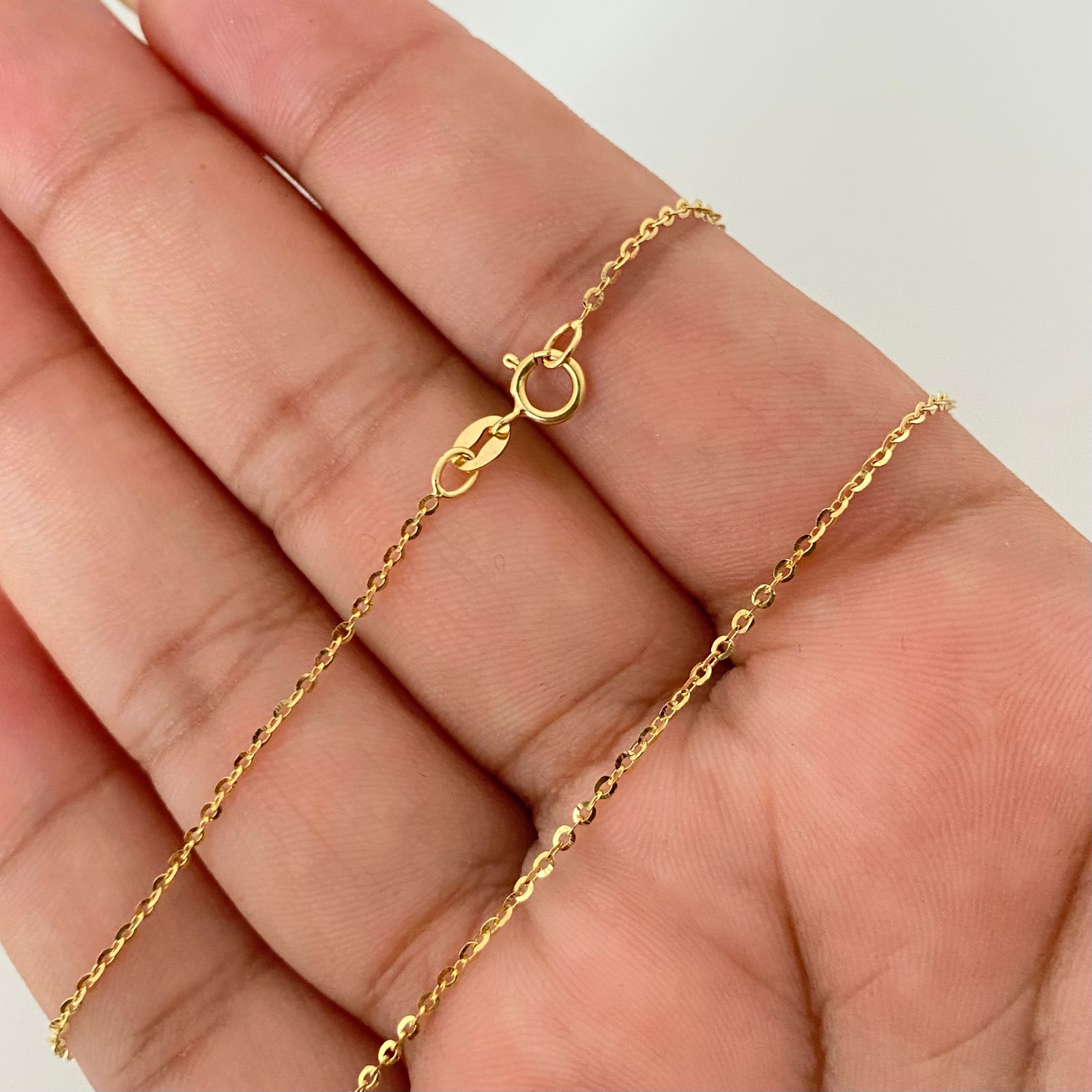 Cadena It trebol diamantado aro seguido Oro amarillo 18k +4 / 3,5 Gr / 18,3 mm / 51 Cm