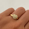 Anillo Corazon Casting Oro amarillo 18k / Talla 8 / 2,1 Gr / 3,2 mm