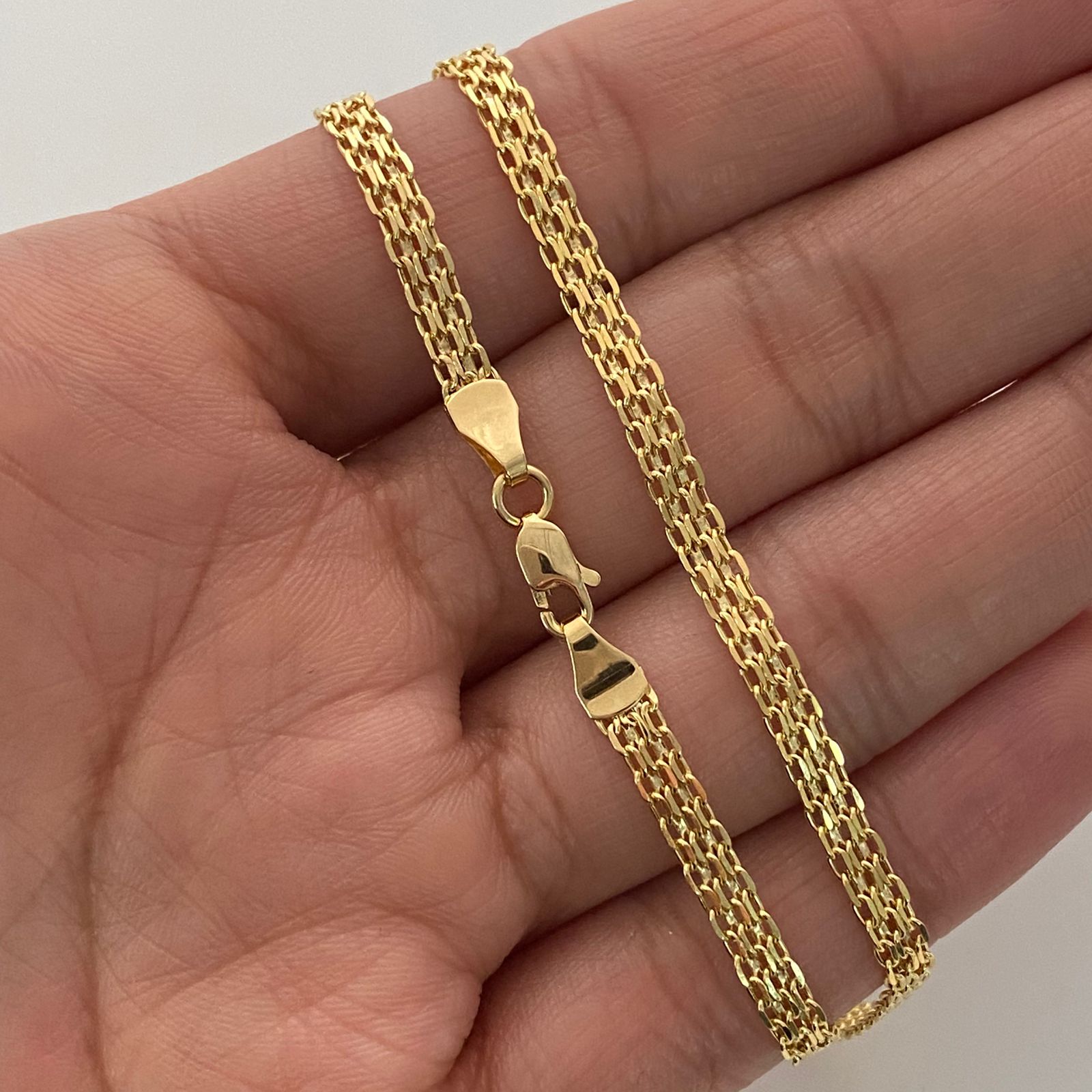 Cadena It China Doble Carril  Oro amarillo 18k +1 / 4,65 Gr / 3,1 mm / 50 Cm
