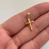 Dije Cruz Tubular Oro amarillo 18k 0,4 Gr / 10 mm / 2,2 Cm