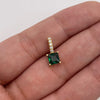 Dije dije circón verde Oro amarillo 18k 0,68 Gr / 6,10 mm / 1,3 Cm