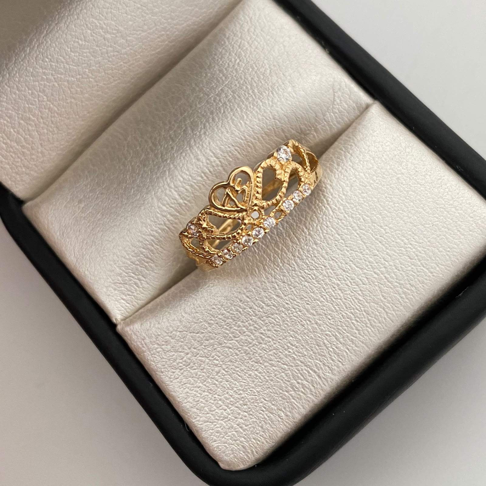 Anillo 15 Casting Blanco Oro amarillo 18k / Talla 7 / 2 Gr