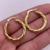 Candonga entorchada Oro amarillo 18k 2,89 Gr / 2,5 Cm