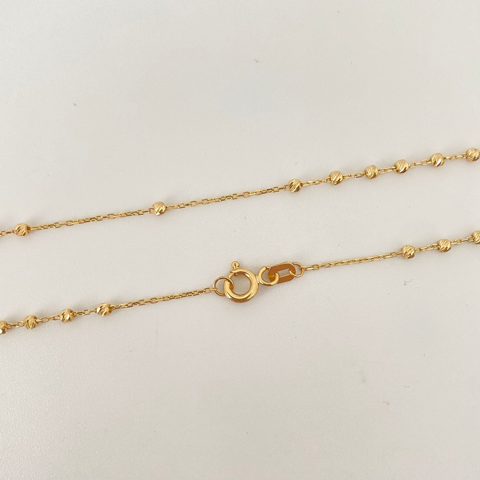 Rosario It virgen milagrosa balines diamantados Oro amarillo 18k +4 / 3,05 Gr / 2,0 mm / 45 Cm