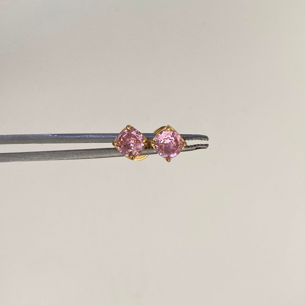 Topos Circon Rosa Oro amarillo 18k 1,1 Gr / 5 mm