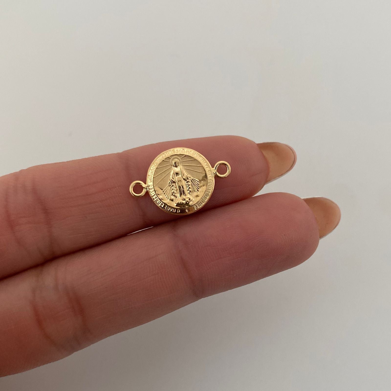 Herraje medalla virgen milagrosa  Oro amarillo 18k 0,75 Gr / 1,3 Cm