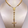Rosario bola lisa 6 y 8 virgen milagrosa Oro amarillo 18k 25,19 Gr / 60 Cm