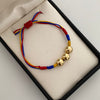 Pulsera tejida Seleccion Colombia balines lisos #8 Oro amarillo 18k 1,0 Gr