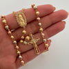 Rosario Virgen de Guadalupe Casting Tres oros 18k 15,35 Gr / 4,9 mm / 60 Cm