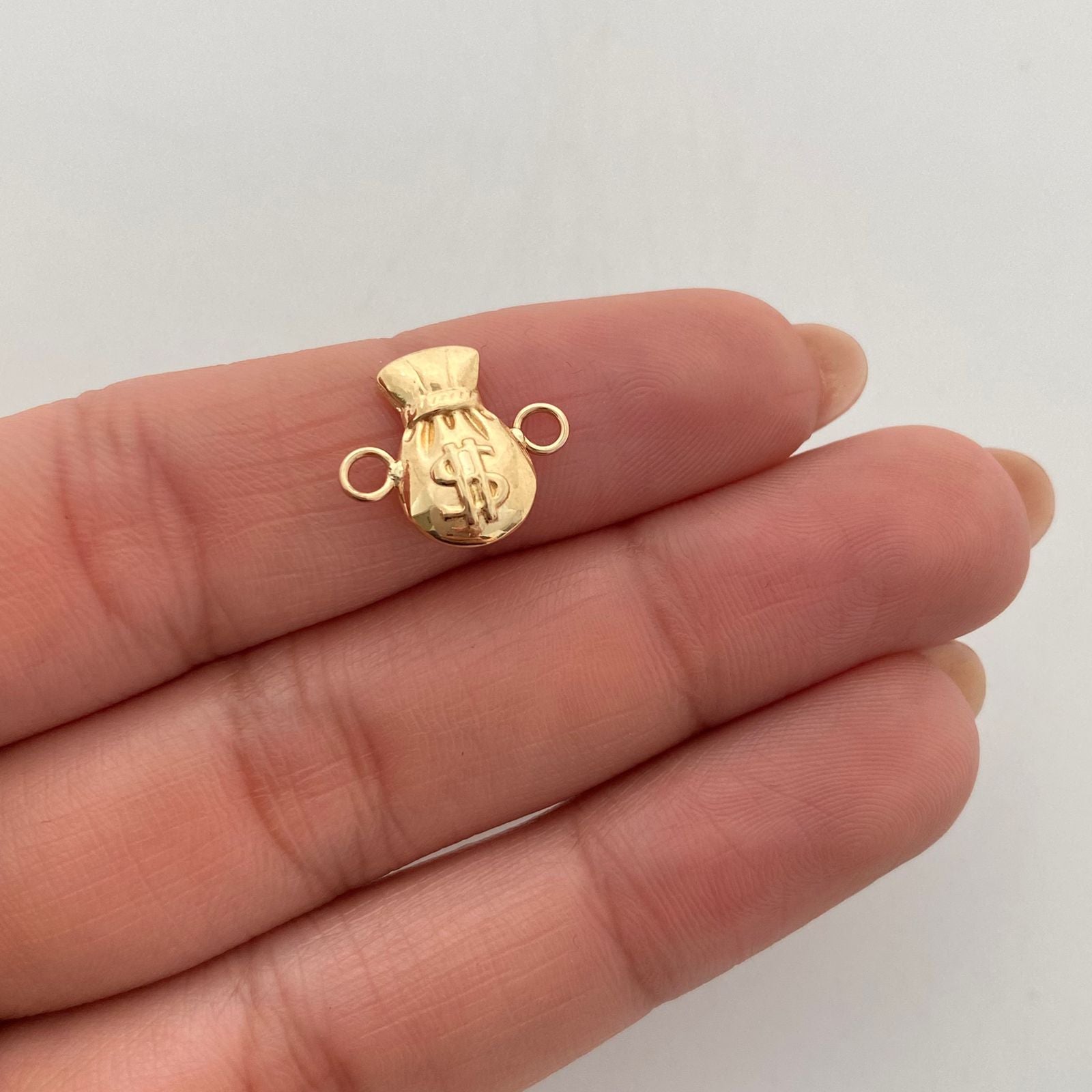 Herraje bolsa de dinero  Oro amarillo 18k 0,6 Gr / 1,4 Cm